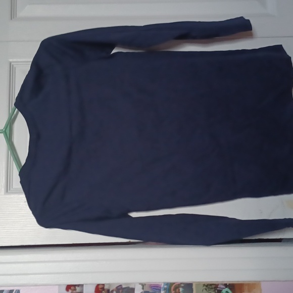 Size 14-16 Sparkly Dark Blue Long Sleeve Shirt - Picture 3 of 3